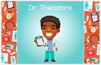 Thumbnail for Personalized Doctors & Nurses Placemat XXI - Gear Pattern - Black Boy II -  View