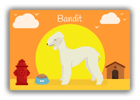 Thumbnail for Personalized Dogs Canvas Wrap & Photo Print II - Orange Background - Bedlington Terrier - Front View