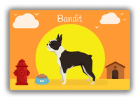 Thumbnail for Personalized Dogs Canvas Wrap & Photo Print II - Orange Background - Boston Terrier - Front View