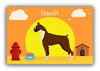 Thumbnail for Personalized Dogs Canvas Wrap & Photo Print II - Orange Background - Boxer - Front View
