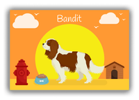 Thumbnail for Personalized Dogs Canvas Wrap & Photo Print II - Orange Background - Cavalier King Charles - Front View