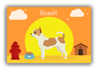 Thumbnail for Personalized Dogs Canvas Wrap & Photo Print II - Orange Background - Chihuahua - Front View