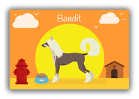 Thumbnail for Personalized Dogs Canvas Wrap & Photo Print II - Orange Background - Chinese Crested Dog - Front View