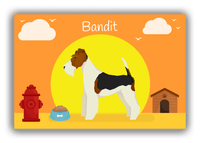 Thumbnail for Personalized Dogs Canvas Wrap & Photo Print II - Orange Background - Fox Terrier - Front View