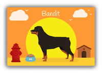 Thumbnail for Personalized Dogs Canvas Wrap & Photo Print II - Orange Background - Rottweiler - Front View