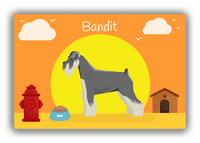 Thumbnail for Personalized Dogs Canvas Wrap & Photo Print II - Orange Background - Schnauzer - Front View