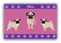 Thumbnail for Personalized Dogs Canvas Wrap & Photo Print III - Purple Background - Pug - Front View