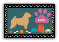 Thumbnail for Personalized Dogs Canvas Wrap & Photo Print IV - Teal Background - Norwich Terrier - Front View