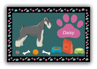 Thumbnail for Personalized Dogs Canvas Wrap & Photo Print IV - Teal Background - Schnauzer - Front View