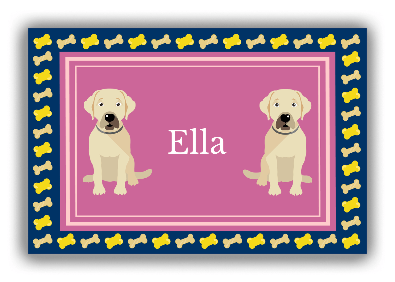 Personalized Dogs Canvas Wrap & Photo Print V - Purple Background - Labrador Retriever - Front View