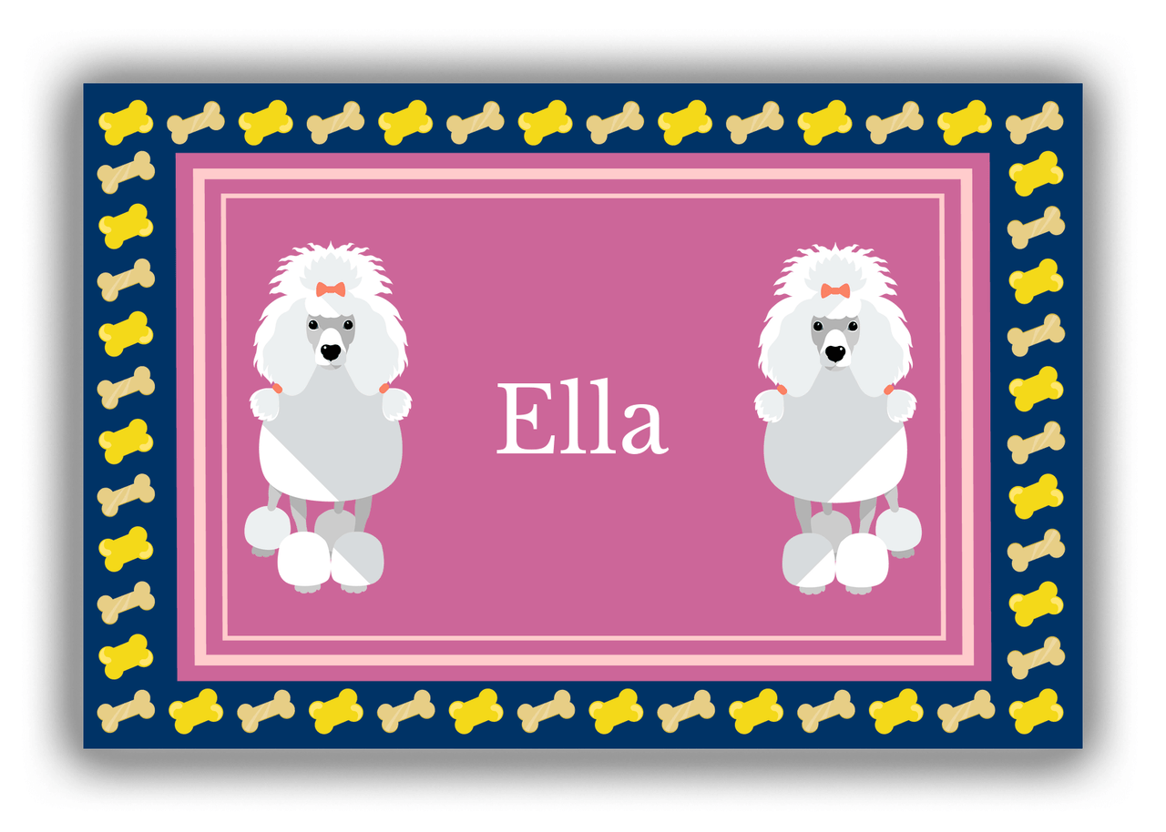 Personalized Dogs Canvas Wrap & Photo Print V - Purple Background - Poodle - Front View