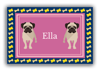 Thumbnail for Personalized Dogs Canvas Wrap & Photo Print V - Purple Background - Pug - Front View
