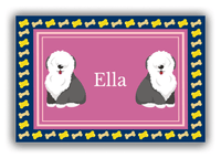 Thumbnail for Personalized Dogs Canvas Wrap & Photo Print V - Purple Background - Sheep Dog - Front View