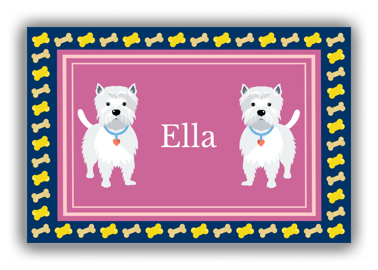 Personalized Dogs Canvas Wrap & Photo Print V - Purple Background - Westie - Front View