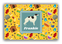 Thumbnail for Personalized Dogs Canvas Wrap & Photo Print VI - Yellow Background - Borzoi - Front View