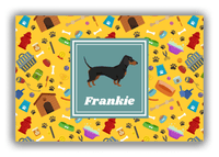 Thumbnail for Personalized Dogs Canvas Wrap & Photo Print VI - Yellow Background - Dachshund - Front View