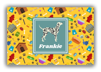 Thumbnail for Personalized Dogs Canvas Wrap & Photo Print VI - Yellow Background - Dalmatian - Front View