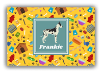Thumbnail for Personalized Dogs Canvas Wrap & Photo Print VI - Yellow Background - Great Dane - Front View