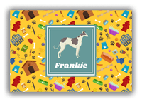 Thumbnail for Personalized Dogs Canvas Wrap & Photo Print VI - Yellow Background - Greyhound - Front View