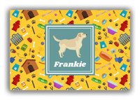 Thumbnail for Personalized Dogs Canvas Wrap & Photo Print VI - Yellow Background - Labrador Retriever - Front View