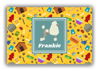 Thumbnail for Personalized Dogs Canvas Wrap & Photo Print VI - Yellow Background - Poodle - Front View