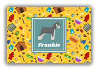 Thumbnail for Personalized Dogs Canvas Wrap & Photo Print VI - Yellow Background - Schnauzer - Front View