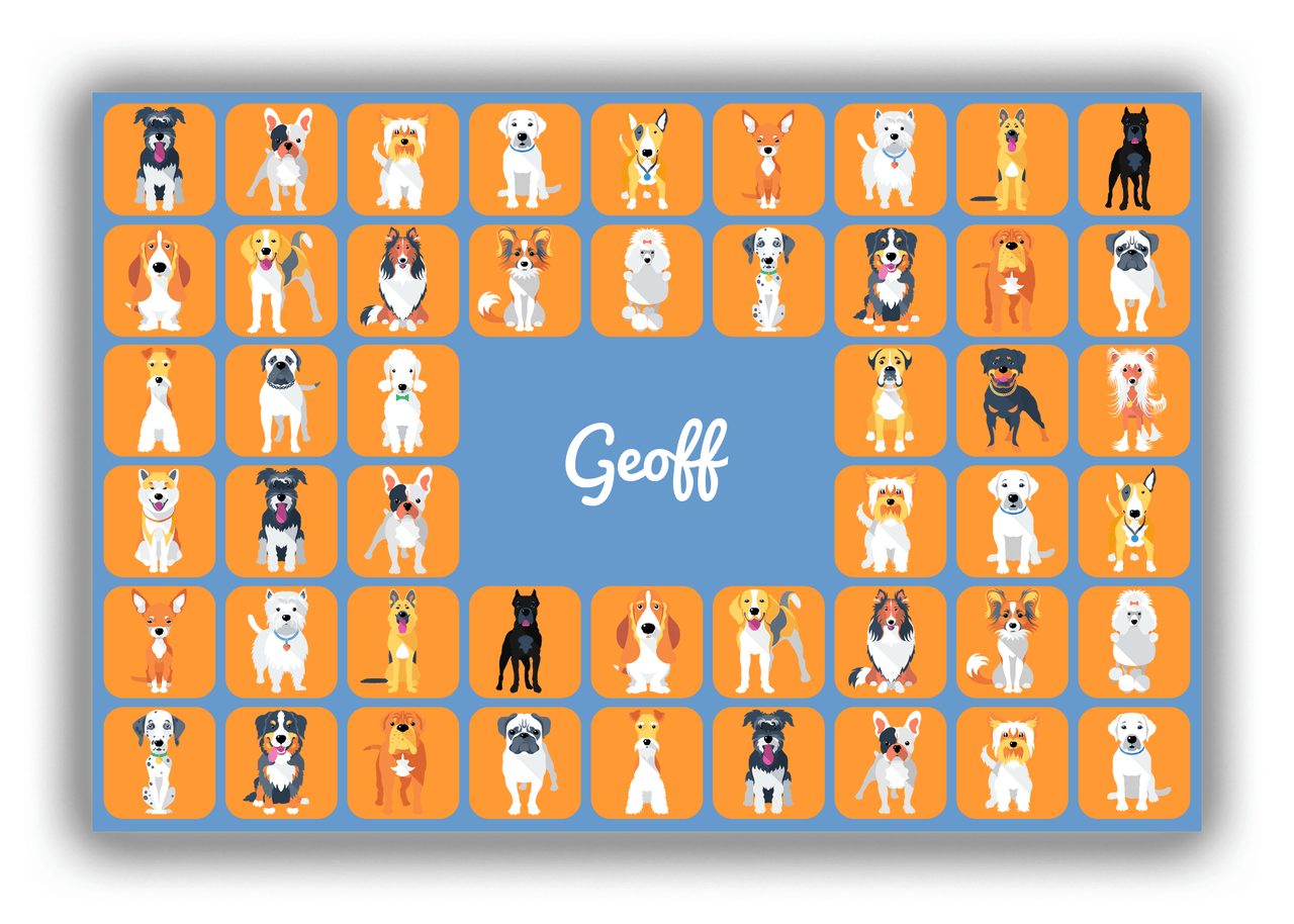 Personalized Dogs Canvas Wrap & Photo Print VII - Orange Squares - Front View