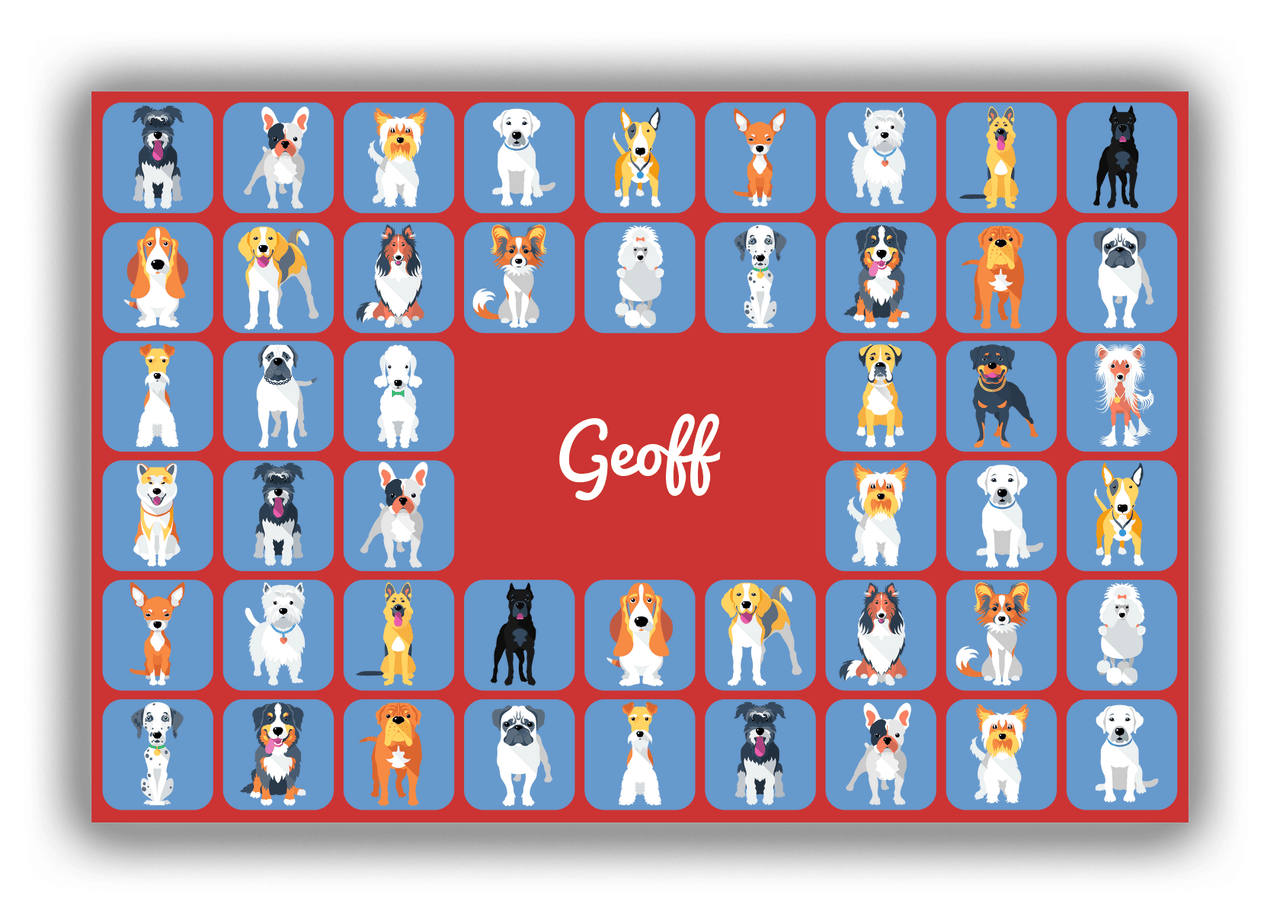 Personalized Dogs Canvas Wrap & Photo Print VII - Blue Squares - Front View