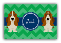 Thumbnail for Personalized Dogs Canvas Wrap & Photo Print VIII - Green Background - Basset Hound - Front View