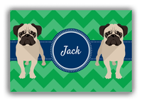 Thumbnail for Personalized Dogs Canvas Wrap & Photo Print VIII - Green Background - Pug - Front View