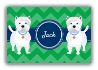 Thumbnail for Personalized Dogs Canvas Wrap & Photo Print VIII - Green Background - Westie - Front View