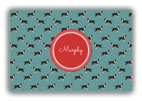 Thumbnail for Personalized Dogs Canvas Wrap & Photo Print IX - Teal Background - American Staffordshire Terrier - Front View