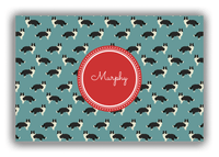 Thumbnail for Personalized Dogs Canvas Wrap & Photo Print IX - Teal Background - Border Collie - Front View