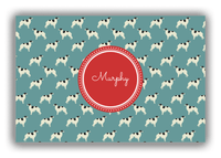 Thumbnail for Personalized Dogs Canvas Wrap & Photo Print IX - Teal Background - Borzoi - Front View