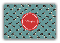 Thumbnail for Personalized Dogs Canvas Wrap & Photo Print IX - Teal Background - Boston Terrier - Front View