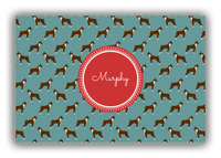 Thumbnail for Personalized Dogs Canvas Wrap & Photo Print IX - Teal Background - Boxer - Front View