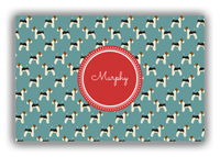Thumbnail for Personalized Dogs Canvas Wrap & Photo Print IX - Teal Background - Fox Terrier - Front View