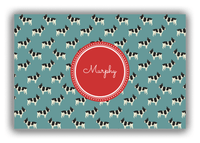 Thumbnail for Personalized Dogs Canvas Wrap & Photo Print IX - Teal Background - French Bulldog - Front View