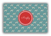 Thumbnail for Personalized Dogs Canvas Wrap & Photo Print IX - Teal Background - Greyhound - Front View