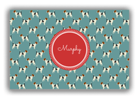 Thumbnail for Personalized Dogs Canvas Wrap & Photo Print IX - Teal Background - Jack Russell Terrier - Front View