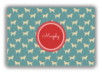 Thumbnail for Personalized Dogs Canvas Wrap & Photo Print IX - Teal Background - Labrador Retriever - Front View
