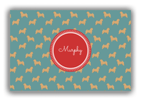 Thumbnail for Personalized Dogs Canvas Wrap & Photo Print IX - Teal Background - Norwich Terrier - Front View