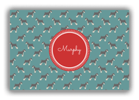 Thumbnail for Personalized Dogs Canvas Wrap & Photo Print IX - Teal Background - Schnauzer - Front View