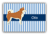 Thumbnail for Personalized Dogs Canvas Wrap & Photo Print X - Blue Background - Akita Inu - Front View