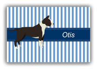 Thumbnail for Personalized Dogs Canvas Wrap & Photo Print X - Blue Background - American Staffordshire - Front View
