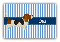 Thumbnail for Personalized Dogs Canvas Wrap & Photo Print X - Blue Background - Basset Hound - Front View