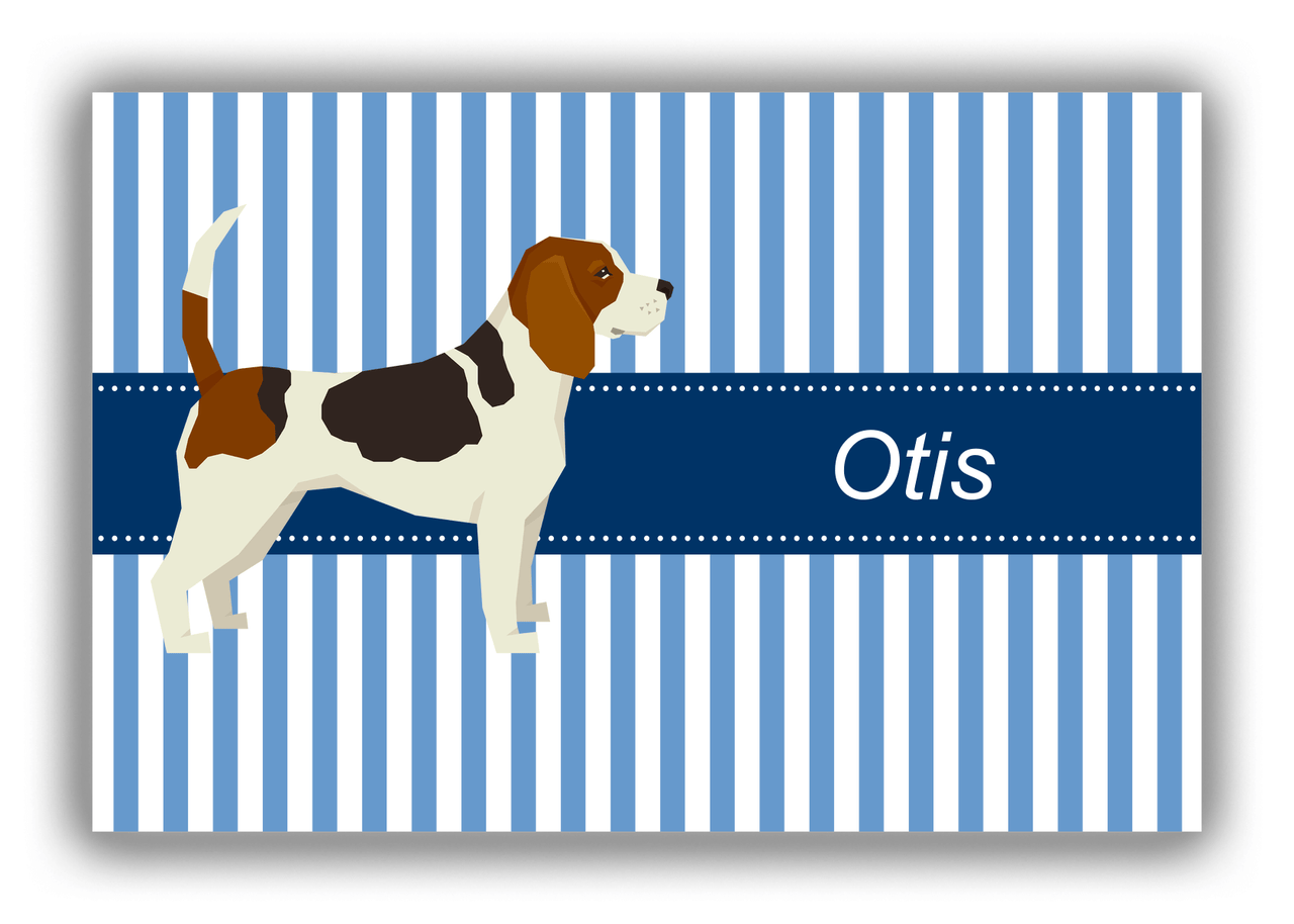 Personalized Dogs Canvas Wrap & Photo Print X - Blue Background - Beagle - Front View