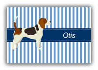 Thumbnail for Personalized Dogs Canvas Wrap & Photo Print X - Blue Background - Beagle - Front View
