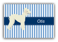 Thumbnail for Personalized Dogs Canvas Wrap & Photo Print X - Blue Background - Bedlington Terrier - Front View