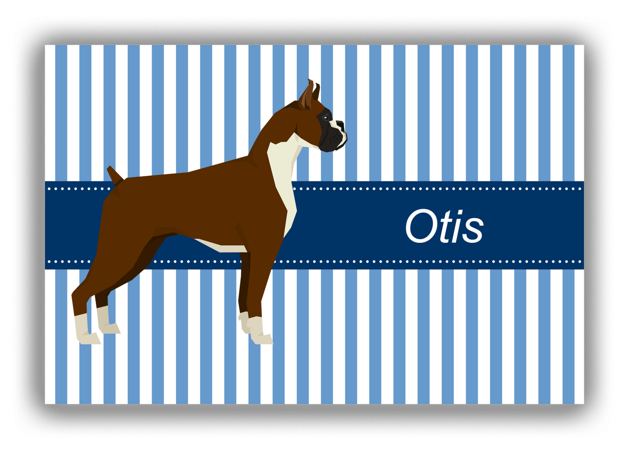 Personalized Dogs Canvas Wrap & Photo Print X - Blue Background - Boxer - Front View